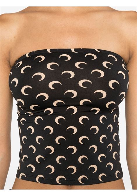 moon printed jersey bustier top black an beige MARINE SERRE | WTS011ACJER0001IT99